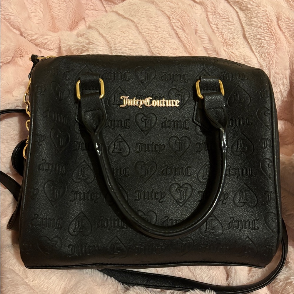 Juicy Couture Black and Gold Embossed Bag